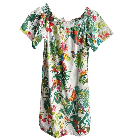 J.Crew Ratti "Into the Wild" dress Sz2 Tropical Cruise Resort Vacation Hawaiian - Picture 1 of 10